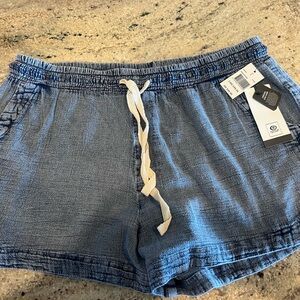 Rip Curl Blue Terry Cloth Drawstring Women’s Shorts NWT